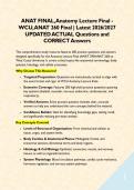 ANAT FINAL&comma; Anatomy Lecture Final - WCU&comma; ANAT 260 Final &vert; Latest 2026&sol;2027 UPDATED ACTUAL Questions and CORRECT Answers&NewLine;&NewLine;
