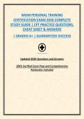 NASM PERSONAL TRAINING CERTIFICATION EXAM 2026 COMPLETE STUDY GUIDE &vert; CPT PRACTICE QUESTIONS&comma; CHEAT SHEET & ANSWERS