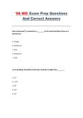 VA HIC Exam Prep &ndash; Complete Exam Preparation Questions and Correct Answers
