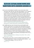 HLTH 501 ACTUAL EXAM PAPER 2026&NewLine;QUESTIONS WITH ANSWERS GRADED A&plus;&NewLine;