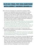 HLTH 501 FINAL TEST 2026 QUESTIONS&NewLine;WITH CORRECT ANSWERS GRADED A&plus;&NewLine;