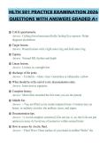 HLTH 501 PRACTICE EXAMINATION 2026&NewLine;QUESTIONS WITH ANSWERS GRADED A&plus;&NewLine;