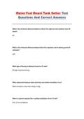 Maine Fuel Board Tank Setter Test &ndash; LP Gas Installation and Safety Certification Practice Questions and Correct Answers