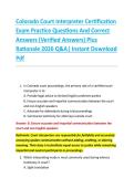 Colorado Court Interpreter Certification &NewLine;Exam Practice Questions And Correct &NewLine;Answers &lpar;Verified Answers&rpar; Plus &NewLine;Rationale 2026 Q&A&vert; Instant Download &NewLine;Pdf  