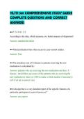 HLTH 501 COMPREHENSIVE STUDY GUIDE&NewLine;COMPLETE QUESTIONS AND CORRECT&NewLine;ANSWERS
