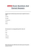 ARPAS Exam Questions and Correct Answers &ndash; Animal Science Practice Material