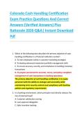Colorado Cash Handling Certification &NewLine;Exam Practice Questions And Correct &NewLine;Answers &lpar;Verified Answers&rpar; Plus &NewLine;Rationale 2026 Q&A&vert; Instant Download &NewLine;Pdf