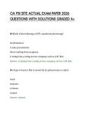CA PSI SITE ACTUAL EXAM PAPER 2026&NewLine;QUESTIONS WITH SOLUTIONS GRADED A&plus;