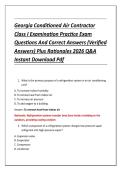 Georgia Conditioned Air Contractor &NewLine;Class I Examination Practice Exam &NewLine;Questions And Correct Answers &lpar;Verified &NewLine;Answers&rpar; Plus Rationales 2026 Q&A &NewLine;Instant Download Pdf