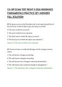 CA SIP EXAM TEST RIGHT II 2026 INSURANCE&NewLine;FUNDAMENTALS PRACTICE SET ANSWERS&NewLine;FULL SOLUTION