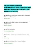 CAD100 CADENCE PRELUDE&NewLine;FUNDAMENTALS CIRCUIT MODELING AND&NewLine;SIMULATION BASICS REVIEW SHEET FULL&NewLine;ANSWER COLLECTION