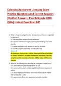 Colorado Auctioneer Licensing Exam &NewLine;Practice Questions And Correct Answers &NewLine;&lpar;Verified Answers&rpar; Plus Rationale 2026 &NewLine;Q&A&vert; Instant Download Pdf 