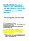 Colorado Workforce Development &NewLine;Certification Exam Practice Questions &NewLine;And Correct Answers &lpar;Verified Answers&rpar; &NewLine;Plus Rationale 2026 Q&A&vert; Instant &NewLine;Download Pdf