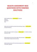 HEALTH ASSESSMENT HESI&NewLine;QUESTIONS WITH VERIFIED&NewLine;SOLUTIONS