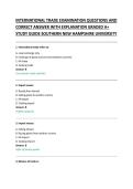 INTERNATIONAL TRADE EXAMINATION QUESTIONS AND &NewLine;CORRECT ANSWER WITH EXPLANATION GRADED A&plus; &NewLine;STUDY GUIDE 
