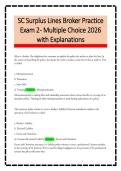 SC Surplus Lines Broker Practice&NewLine;Exam 2 - Multiple Choice 2026&NewLine;with Explanations