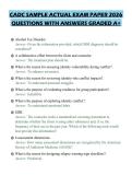 CADC SAMPLE ACTUAL EXAM PAPER 2026&NewLine;QUESTIONS WITH ANSWERS GRADED A&plus;