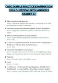 CADC SAMPLE PRACTICE EXAMINATION&NewLine;2026 QUESTIONS WITH ANSWERS&NewLine;GRADED A&plus;