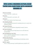 BTEC LEVEL 3 BUSINESS ACTUAL EXAM&NewLine;PAPER 2026 QUESTIONS WITH ANSWERS&NewLine;GRADED A&plus;