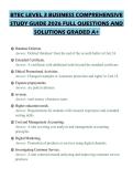 BTEC LEVEL 3 BUSINESS COMPREHENSIVE&NewLine;STUDY GUIDE 2026 FULL QUESTIONS AND&NewLine;SOLUTIONS GRADED A&plus;