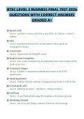 BTEC LEVEL 3 BUSINESS FINAL TEST 2026&NewLine;QUESTIONS WITH CORRECT ANSWERS&NewLine;GRADED A&plus;