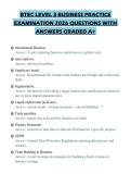 BTEC LEVEL 3 BUSINESS PRACTICE&NewLine;EXAMINATION 2026 QUESTIONS WITH&NewLine;ANSWERS GRADED A&plus;