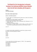 Test Bank for An Introduction to Genetic Analysis Eleventh edition by Griffiths&comma; Chapter 1-20 &vert; All Chapters