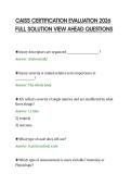 CAISS CERTIFICATION EVALUATION 2026&NewLine;FULL SOLUTION VIEW AHEAD QUESTIONS