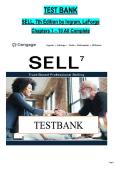 SELL 7th Edition Test Bank by Ingram & LaForge &lpar;Chapters 1&ndash;10 Complete&rpar;