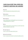 CAISS EXAM SCRIPT FINAL PAPER 2026&NewLine;COMPLETE QUESTIONS AND ANSWERS