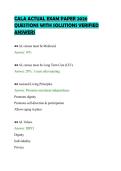 CALA ACTUAL EXAM PAPER 2026&NewLine;QUESTIONS WITH SOLUTIONS VERIFIED&NewLine;ANSWERS