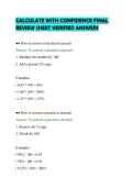 CALCULATE WITH CONFIDENCE FINAL&NewLine;REVIEW SHEET VERIFIED ANSWERS