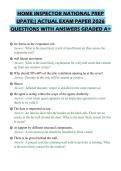 HOME INSPECTOR NATIONAL PREP&NewLine;UPATE&semi;&lpar; ACTUAL EXAM PAPER 2026&NewLine;QUESTIONS WITH ANSWERS GRADED A&plus;