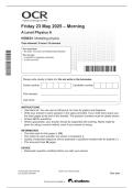 A Level Physics A H556&sol;01 Modelling Physics &ndash; June 2025 Exam Paper &vert; Complete OCR A Level Physics Examination