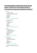 JAVA PROGRAMMING EXAMINATION QUESTIONS AND &NewLine;CORRECT ANSWER WITH EXPLANATION GRADED A&plus; &NewLine;STUDY GUIDE