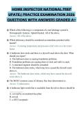 HOME INSPECTOR NATIONAL PREP&NewLine;UPATE&semi;&lpar; PRACTICE EXAMINATION 2026&NewLine;QUESTIONS WITH ANSWERS GRADED A&plus;