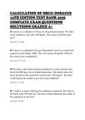 CALCULATION OF DRUG DOSAGES&NewLine;12TH EDITION TEST BANK 2026&NewLine;COMPLETE EXAM QUESTIONS&NewLine;SOLUTIONS GRADED A&plus;