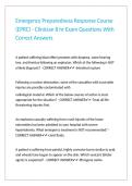 Emergency Preparedness Response Course &lpar;EPRC&rpar; - Clinician 8 hr Exam Questions With Correct Answers 