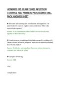 HONDROS 195 EXAM 2 2026 INFECTION&NewLine;CONTROL AND NURSING PROCEDURES DRILL&NewLine;PACK ANSWER SHEET