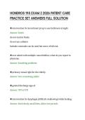 HONDROS 195 EXAM 2 2026 PATIENT CARE&NewLine;PRACTICE SET ANSWERS FULL SOLUTION&NewLine;