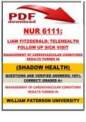 LIAM FITZGERALD&colon; TELEHEALTH FOLLOW UP SICK VISIT&NewLine;MANAGEMENT OF CARDIOVASCULAR CONDITIONS RESULTS TURNED IN&NewLine;LATEST UPDATE &lpar;2026&sol;2027&rpar; QUESTIONS AND VERIFIED ANSWERS &vert; 100&percnt; CORRECT &vert; GRADED A&plus;