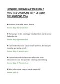 HONDROS NURSING NUR 150 EXAM 2&NewLine;PRACTICE QUESTIONS WITH DETAILED&NewLine;EXPLANATIONS 2026&NewLine;