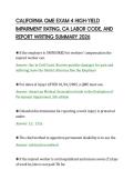 CALIFORNIA QME EXAM 4 HIGH-YIELD&NewLine;IMPAIRMENT RATING&comma; CA LABOR CODE&comma; AND&NewLine;REPORT WRITING SUMMARY 2026&NewLine;
