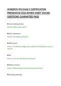 HONDROS 195 EXAM 2 CERTIFICATION&NewLine;PREPARATION 2026 REVIEW SHEET SOLVED&NewLine;QUESTIONS GUARANTEED PASS&NewLine;