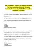  NR511 Differential Diagnosis and Primary Care Review Final Exam Actual Exam 2026&sol;2027 &vert; Complete Exam-Style Questions with Detailed Rationales &vert; Pass Guaranteed &ndash; A&plus; Graded