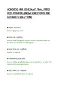 HONDROS NUR 150 EXAM 1 FINAL PAPER&NewLine;2026 COMPREHENSIVE QUESTIONS AND&NewLine;ACCURATE SOLUTIONS&NewLine;