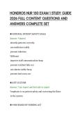 HONDROS NUR 150 EXAM 1 STUDY GUIDE&NewLine;2026 FULL CONTENT QUESTIONS AND&NewLine;ANSWERS COMPLETE SET&NewLine;