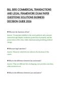 BUL 5810 COMMERCIAL TRANSACTIONS &NewLine;AND LEGAL FRAMEWORK EXAM PAPER &NewLine;QUESTIONS SOLUTIONS BUSINESS &NewLine;DECISION GUIDE 2026