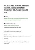BUL 5810 CORPORATE LAW PRINCIPLES &NewLine;PRACTICE TEST ITEMS ANSWERS &NewLine;REGULATORY COMPLIANCE ANALYSIS &NewLine;2026