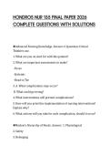 HONDROS NUR 155 FINAL PAPER 2026&NewLine;COMPLETE QUESTIONS WITH SOLUTIONS